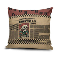 Skull Christmas Pillow Cover Newspaper Retro Style - Wonder Print Shop