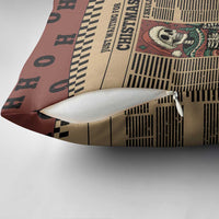 Skull Christmas Pillow Cover Newspaper Retro Style - Wonder Print Shop