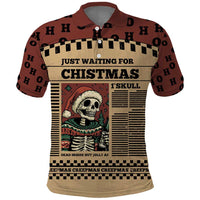 Skull Christmas Polo Shirt Newspaper Retro Style - Wonder Print Shop