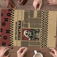 Skull Christmas Puzzle Newspaper Retro Style - Wonder Print Shop