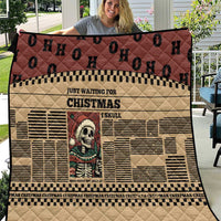Skull Christmas Quilt Newspaper Retro Style - Wonder Print Shop