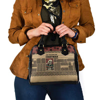 Skull Christmas Shoulder Handbag Newspaper Retro Style - Wonder Print Shop