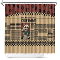 Skull Christmas Shower Curtain Newspaper Retro Style - Wonder Print Shop