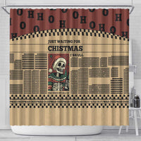 Skull Christmas Shower Curtain Newspaper Retro Style - Wonder Print Shop