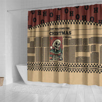 Skull Christmas Shower Curtain Newspaper Retro Style - Wonder Print Shop