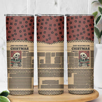 Skull Christmas Skinny Tumbler Newspaper Retro Style - Wonder Print Shop