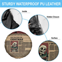 Skull Christmas Spare Tire Cover Newspaper Retro Style - Wonder Print Shop