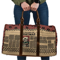 Skull Christmas Travel Bag Newspaper Retro Style - Wonder Print Shop