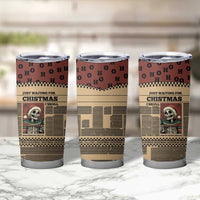 Skull Christmas Tumbler Cup Newspaper Retro Style - Wonder Print Shop