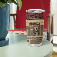 Skull Christmas Tumbler Cup Newspaper Retro Style - Wonder Print Shop