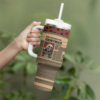 Skull Christmas Tumbler With Handle Newspaper Retro Style - Wonder Print Shop