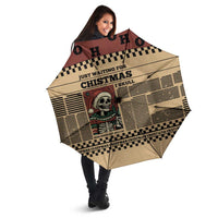 Skull Christmas Umbrella Newspaper Retro Style - Wonder Print Shop