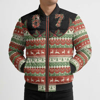 Western Yoke Bomber Puffer Jacket Funny Six Seven Christmas - Wonder Print Shop