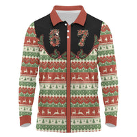 Western Yoke Long Sleeve Polo Shirt Funny Six Seven Christmas - Wonder Print Shop