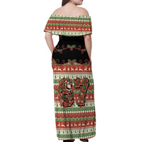Western Yoke Off Shoulder Maxi Dress Funny Six Seven Christmas - Wonder Print Shop