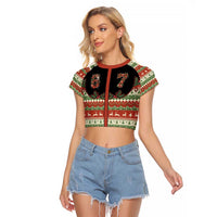 Western Yoke Raglan Cropped T Shirt Funny Six Seven Christmas - Wonder Print Shop