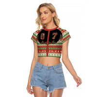 Western Yoke Raglan Cropped T Shirt Funny Six Seven Christmas - Wonder Print Shop