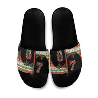 Western Yoke Slide Sandals Funny Six Seven Christmas - Wonder Print Shop