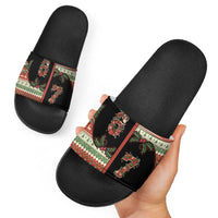 Western Yoke Slide Sandals Funny Six Seven Christmas - Wonder Print Shop