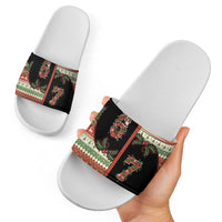 Western Yoke Slide Sandals Funny Six Seven Christmas - Wonder Print Shop