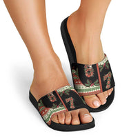 Western Yoke Slide Sandals Funny Six Seven Christmas - Wonder Print Shop
