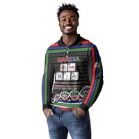 Gambia Long Sleeve Polo Shirt Perfect Periodic Element Of African - Wonder Print Shop