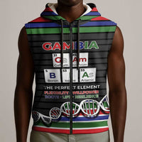 Gambia Sleeveless Zip Hoodie Perfect Periodic Element Of African - Wonder Print Shop