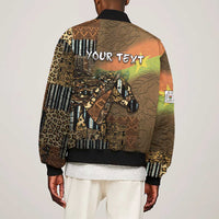 Personalized Burkina Faso Bomber Jacket African Tribal Horse Patchwork Style - Wonder Print Shop