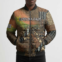 Personalized Burkina Faso Bomber Puffer Jacket African Tribal Horse Patchwork Style - Wonder Print Shop