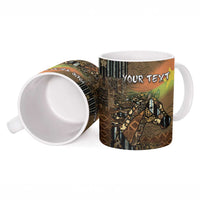 Personalized Burkina Faso Ceramic Mug African Tribal Horse Patchwork Style - Wonder Print Shop