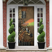 Personalized Burkina Faso Door Cover African Tribal Horse Patchwork Style - Wonder Print Shop