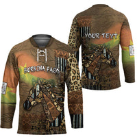 Personalized Burkina Faso Hockey Jersey African Tribal Horse Patchwork Style - Wonder Print Shop