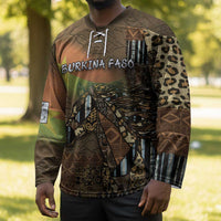 Personalized Burkina Faso Hockey Jersey African Tribal Horse Patchwork Style - Wonder Print Shop