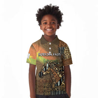 Personalized Burkina Faso Kid Polo Shirt African Tribal Horse Patchwork Style - Wonder Print Shop