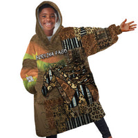 Personalized Burkina Faso Kid Wearable Blanket Hoodie African Tribal Horse Patchwork Style - Wonder Print Shop