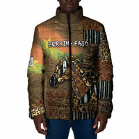 Personalized Burkina Faso Padded Jacket African Tribal Horse Patchwork Style - Wonder Print Shop