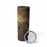 Personalized Burkina Faso Skinny Tumbler African Tribal Horse Patchwork Style - Wonder Print Shop