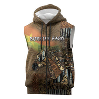 Personalized Burkina Faso Sleeveless Zip Hoodie African Tribal Horse Patchwork Style - Wonder Print Shop