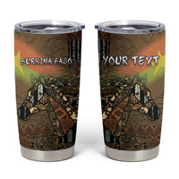 Personalized Burkina Faso Tumbler Cup African Tribal Horse Patchwork Style - Wonder Print Shop