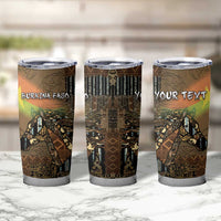 Personalized Burkina Faso Tumbler Cup African Tribal Horse Patchwork Style - Wonder Print Shop