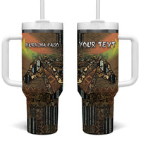 Personalized Burkina Faso Tumbler With Handle African Tribal Horse Patchwork Style - Wonder Print Shop