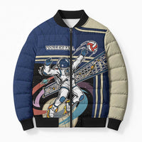 Custom Volleyball Bomber Puffer Jacket Astronaut Cosmic Spiker