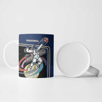 Custom Volleyball Ceramic Mug Astronaut Cosmic Spiker