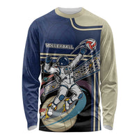 Custom Volleyball Long Sleeve Shirt Astronaut Cosmic Spiker