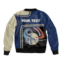 Custom Volleyball Sleeve Zip Bomber Jacket Astronaut Cosmic Spiker