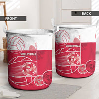 Poland Volleyball Laundry Basket Halftone Dot Style