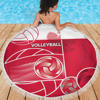 Poland Volleyball Beach Blanket Halftone Dot Style