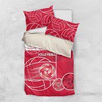 Poland Volleyball Bedding Set Halftone Dot Style