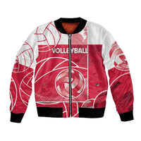 Custom Poland Volleyball Bomber Jacket Halftone Dot Style