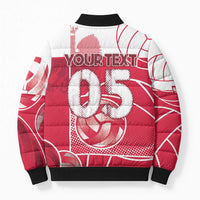 Custom Poland Volleyball Bomber Puffer Jacket Halftone Dot Style